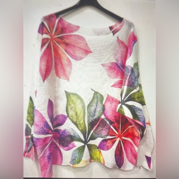 loowie Sweaters - Floral & Leaves Crew Neck Sweater-O/S